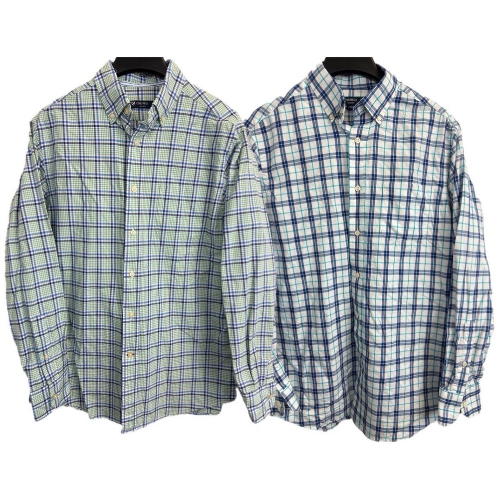 Lot of 2 Daniel Cremieux‎ Classics Button Down Shirts Mens M Long Sleeve Plaid